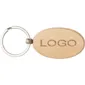 Ovale Houten Sleutelhanger met Metalen Ring